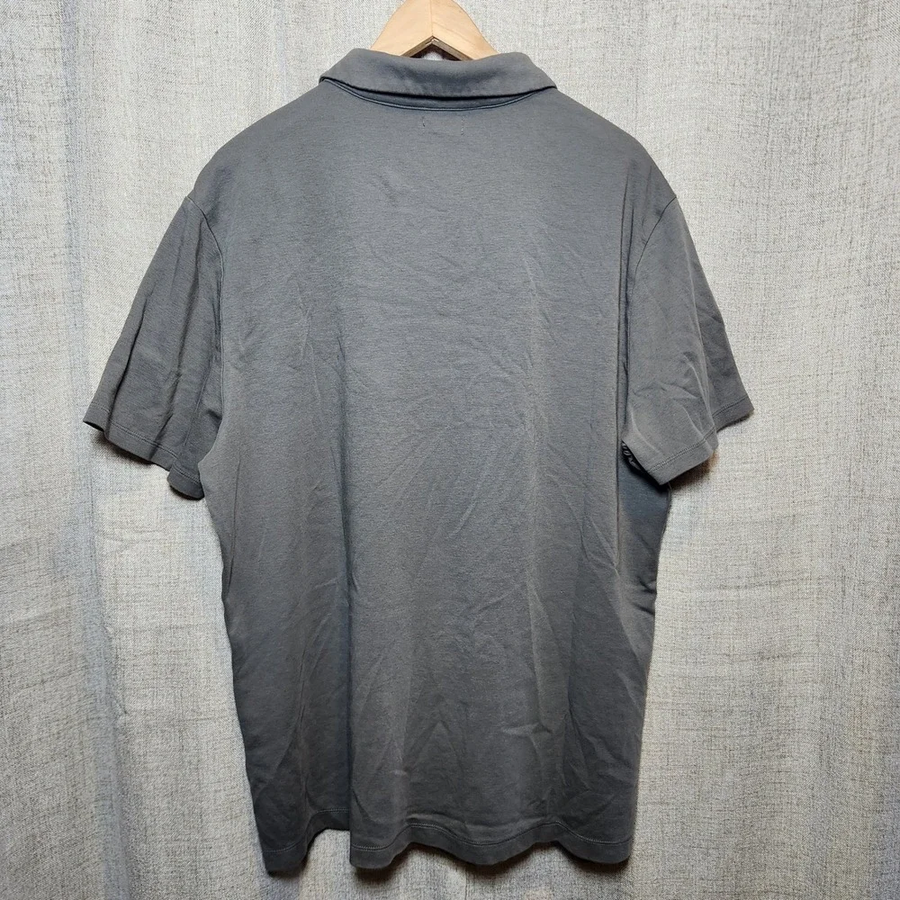 Banana Republic Men's Short Sleeve Polo Size XXL Gray‎ 1/4 Button 100% Cotton